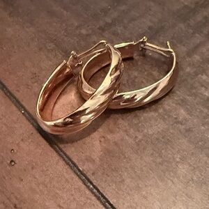 Milor Bronze Italy earrings rose Gold color Hoop Earrings fashion jewelry